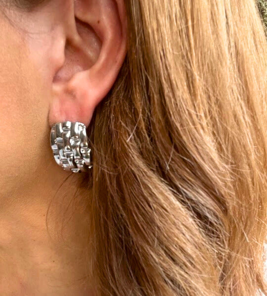 ARETES TEXTURA PLATA