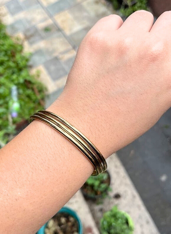 PULSERA TRIPLES DORADAS