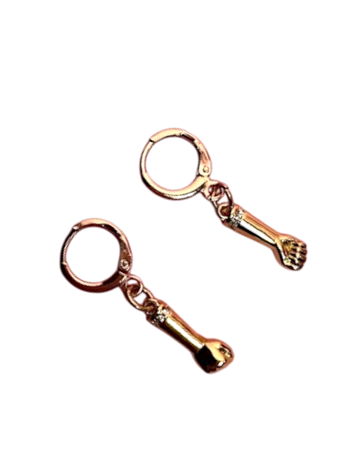 ARETES HUGGIES COLGANTES MANOS