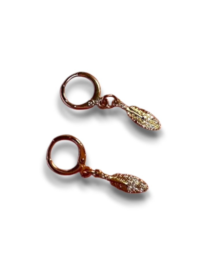 ARETES HUGGIES COLGANTES PLUMAS