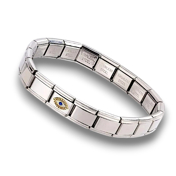 PULSERA ITALIANA PLATA OJO
