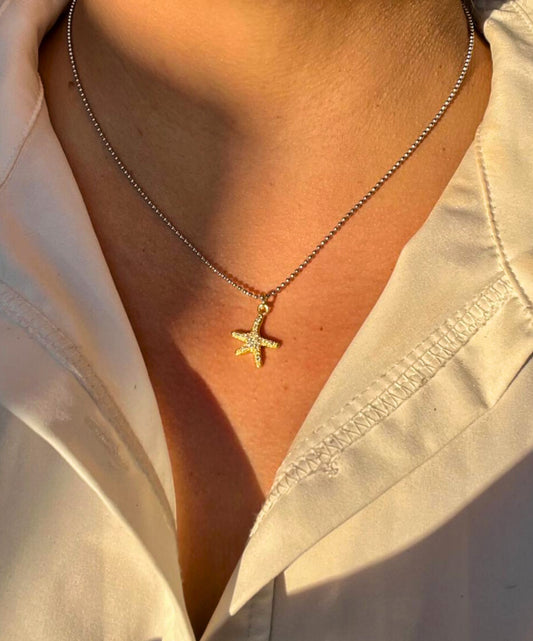 COLLAR BICOLOR ESTRELLA ZIRCONIAS