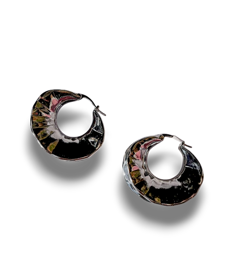 ARETES PLATA OVALADO