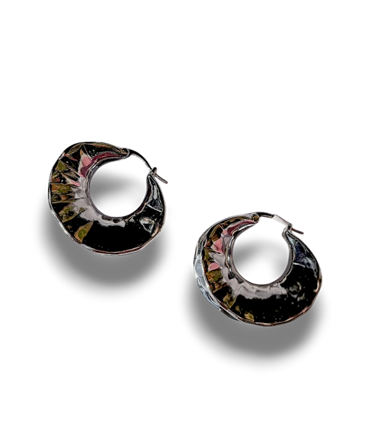 ARETES PLATA OVALADO