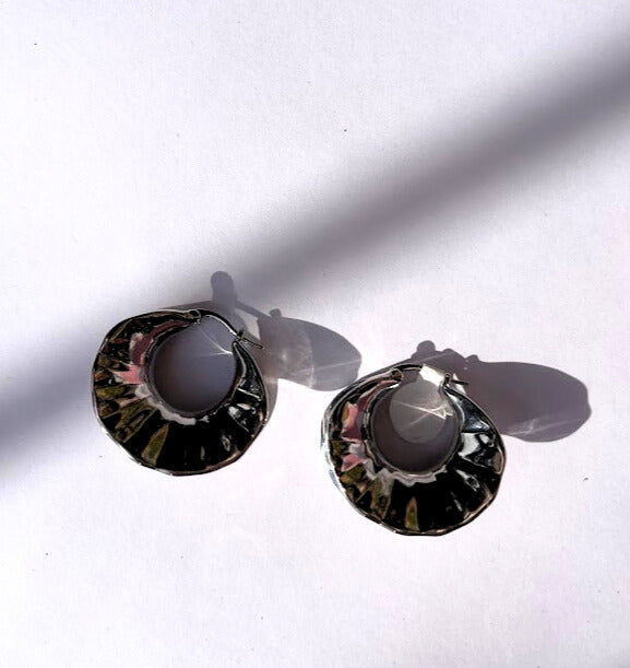 ARETES PLATA OVALADO