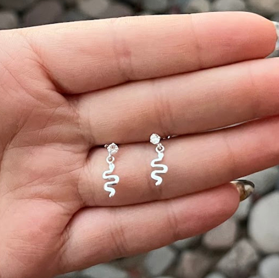 ARETES PLATA 925 SERPIENTE COLGANTE