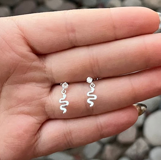 ARETES PLATA 925 SERPIENTE COLGANTE