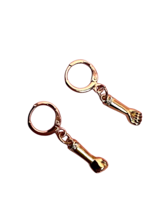 ARETES HUGGIES COLGANTES MANOS