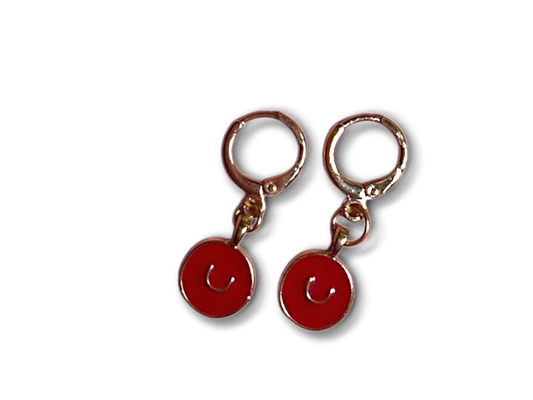 ARETES HUGGIES COLGANTES RED