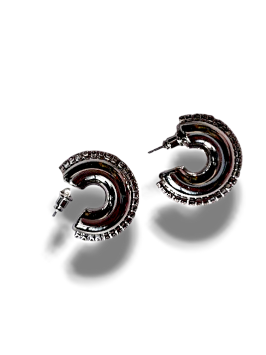 ARETES MEDIA LUNA ZIRCONIAS