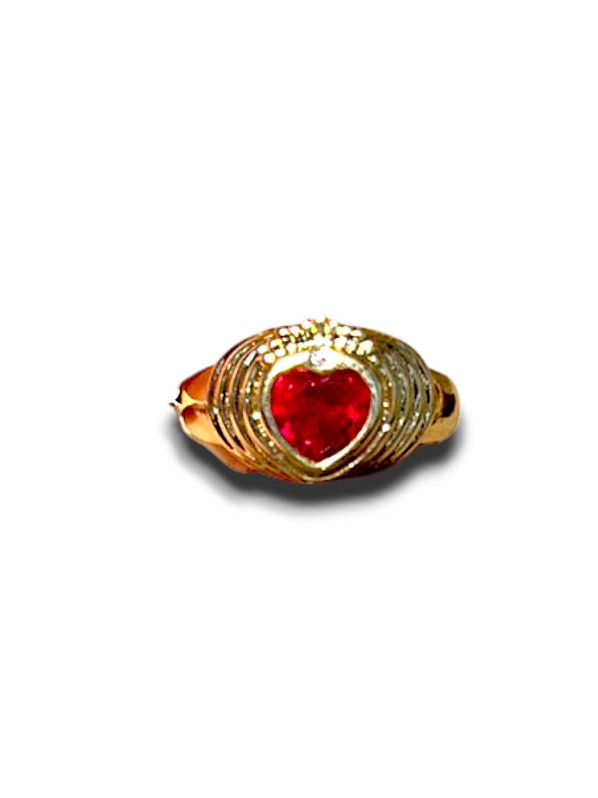 ANILLO CORAZON ROJO ZIRCONIA