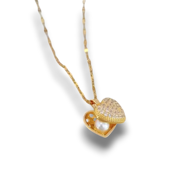 COLLAR CORAZON PERLA