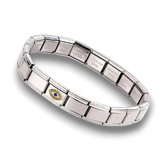 PULSERA ITALIANA PLATA OJO